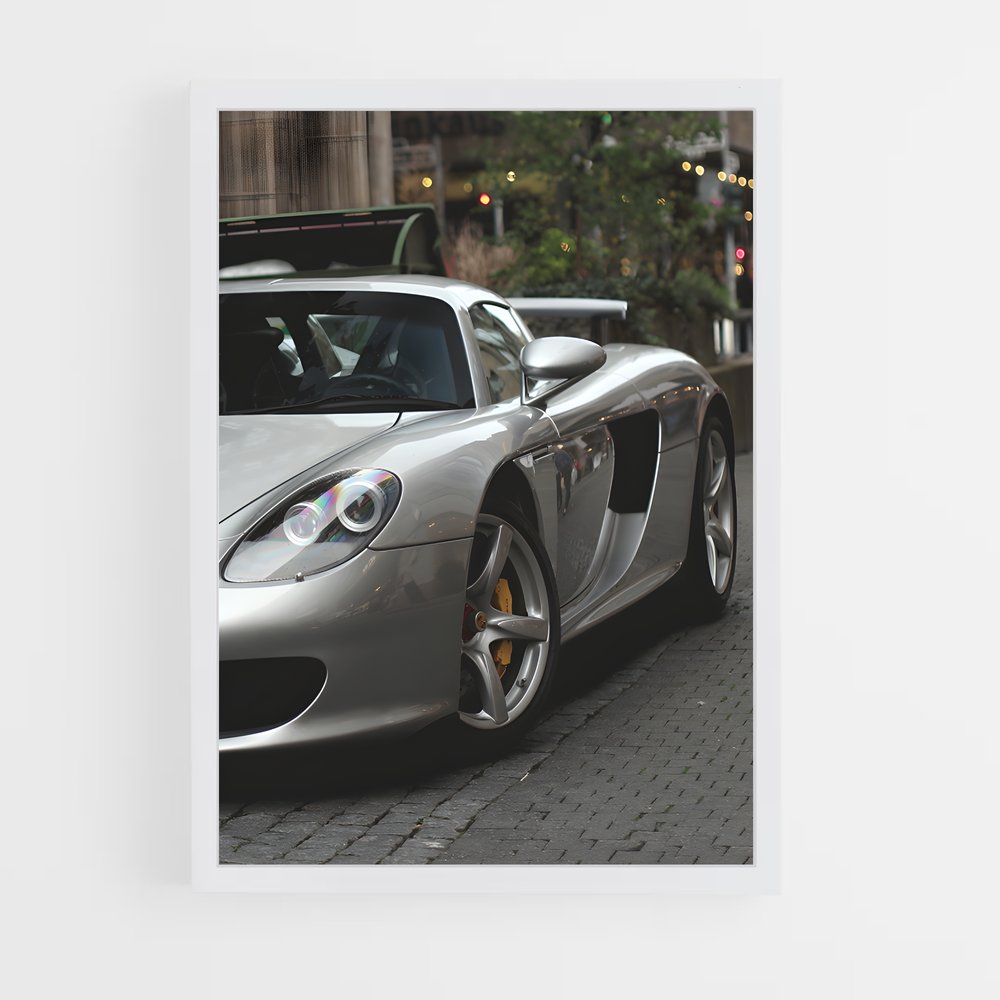 Poster Carrera en Argent – affiche Porsche (vue 3)